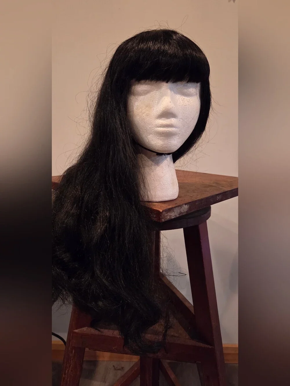Annabelle Black Long Straight Women's Wig with Bangs
